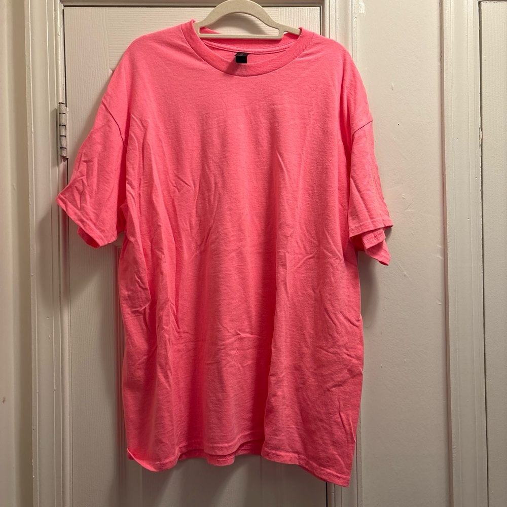 Gildan Neon Pink Short Sleeve Crew Tee